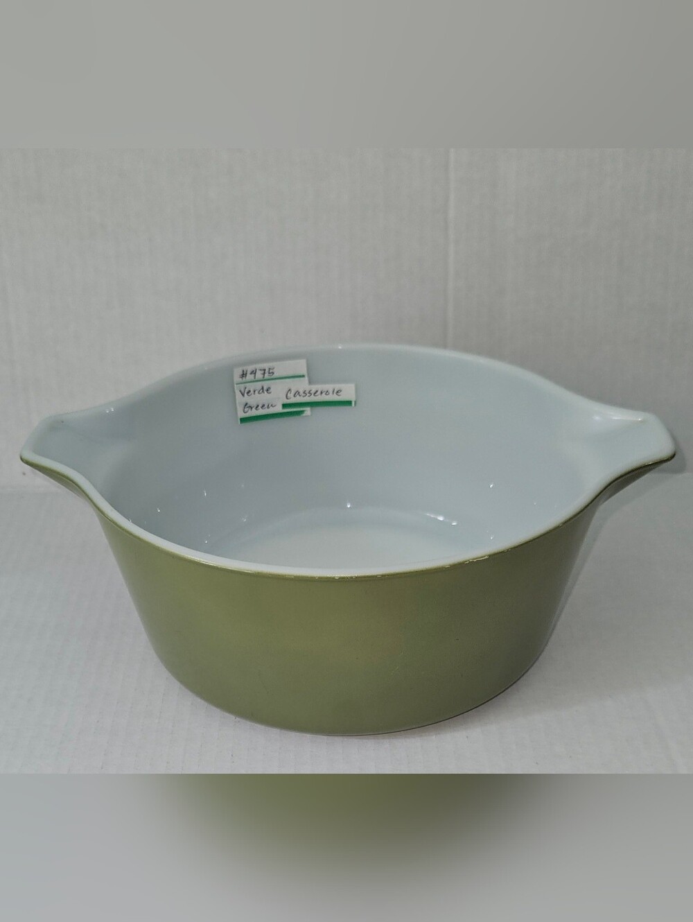 Pyrex Verde Green Casserole Dish #475